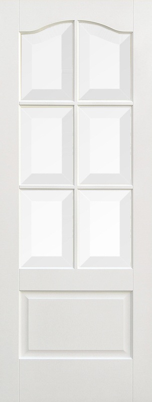LPD Internal White Primed Smooth Kent 6L Glazed Door Bevelled Glass 1 LPD Internal White Primed Smooth Kent 6L Glazed Door Bevelled Glass