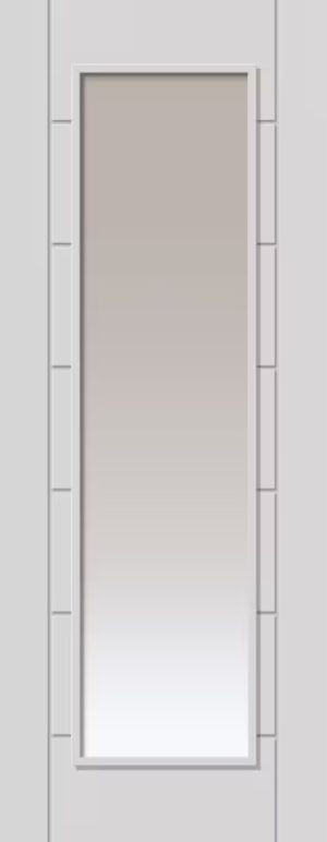 JB Kind Internal White Primed Smooth Palomino Glazed Door Clear Glass