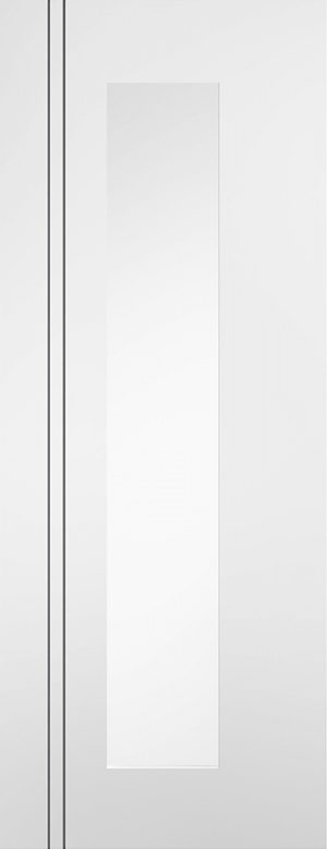 LPD Internal White Sierra Blanco Long Light Glazed Door Prefinished Clear Glass