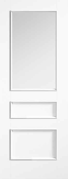 LPD Internal White Primed Smooth Toledo Glazed Door Clear Glass