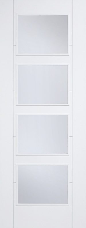 LPD Internal White Primed Smooth Vancouver 4L Glazed Door Clear Glass